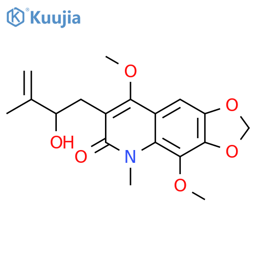 1,3-Dioxolo[4,5-g]quinolin-6(5H)-one,7-(2-hydroxy-3-methyl-3-butenyl)-4,8-dimethoxy-5-methyl- (9CI) structure