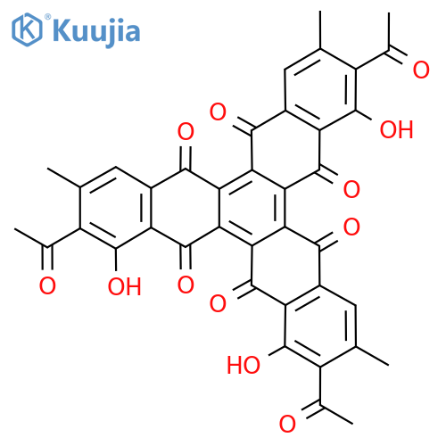 5,6,11,12,17,18-Trinaphthylenehexone, 2,8,15-triacetyl-1,7,16-trihydroxy-3,9,14-trimethyl- structure