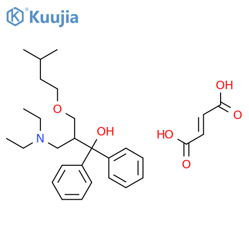 3-(diethylamino)-2-[(3-methylbutoxy)methyl]-1,1-diphenylpropan-1-ol (2E)-but-2-enedioate (salt) structure