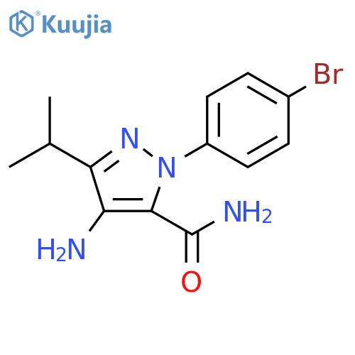 4-Amino-2-(4-bromo-phenyl)-5-isopropyl-2H-pyrazole-3-carboxylic acid amide structure