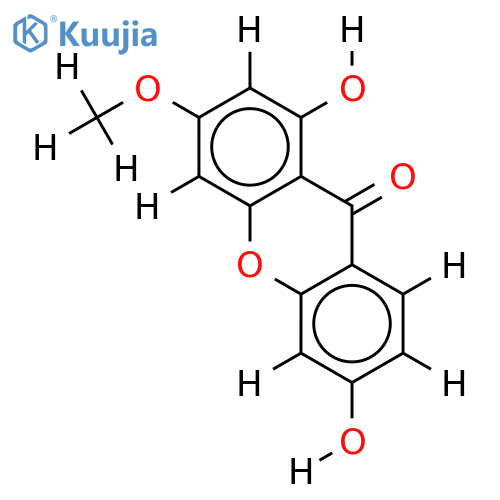 Gentisin (Dihydroxy-1,7-methoxy-3-xanthon) structure