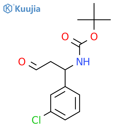 Tert-butyl (1-(3-chlorophenyl)-3-oxopropyl)carbamate structure