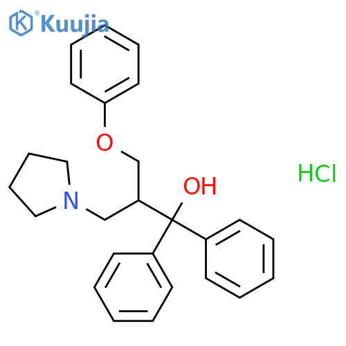 1-Pyrrolidinepropanol, b-(phenoxymethyl)-a,a-diphenyl-, hydrochloride (1:1) structure
