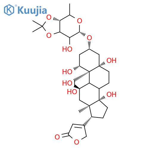 5b-Card-20(22)-enolide, 3b-[(6-deoxy-3,4-O-isopropylidene-a-L-mannopyranosyl)oxy]-1b,5,11a,14,19-pentahydroxy- (8CI) structure