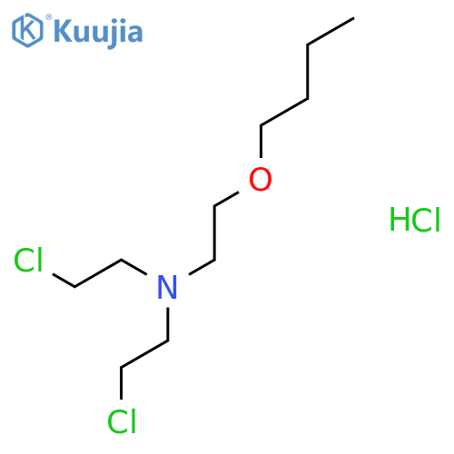 2-butoxy-N,N-bis(2-chloroethyl)ethanamine hydrochloride (1:1) structure