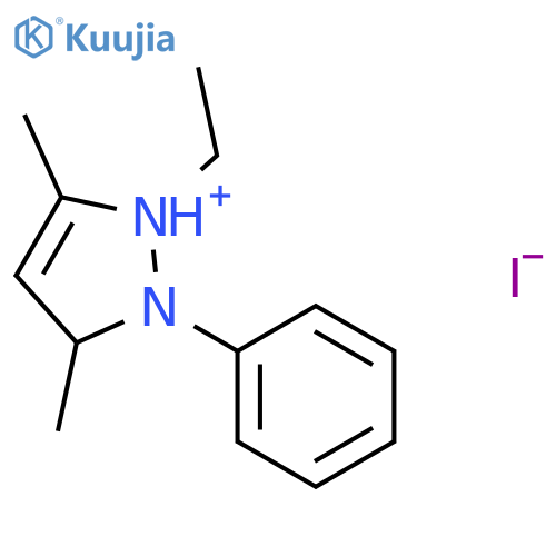 1H-Pyrazolium, 1-ethyl-3,5-dimethyl-2-phenyl-, iodide structure