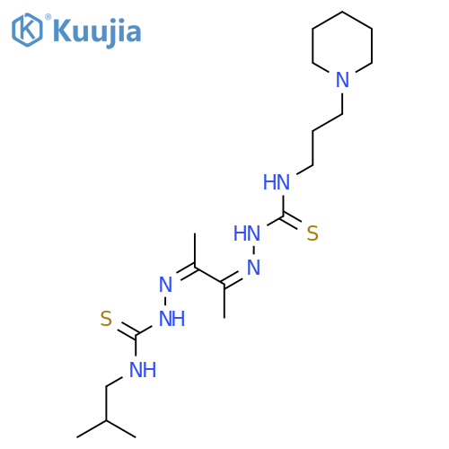 1-(2-Methylpropyl)-3-[(Z)-[(3Z)-3-(3-piperidin-1-ylpropylcarbamothioylhydrazinylidene)butan-2-ylidene]amino]thiourea structure