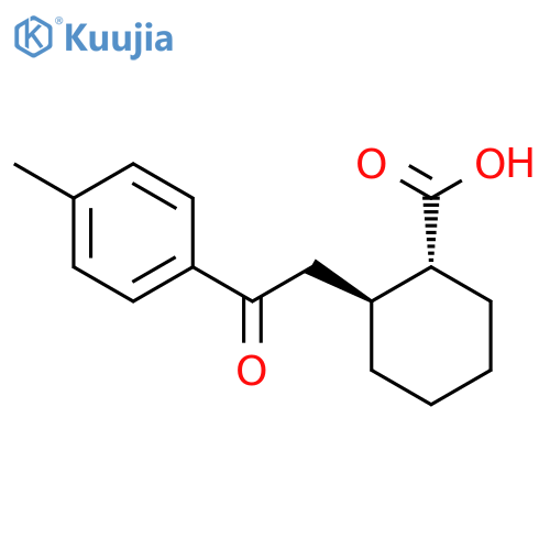 trans-2-2-(4-Methylphenyl)-2-oxoethyl-cyclohexane-1-carboxylic acid structure