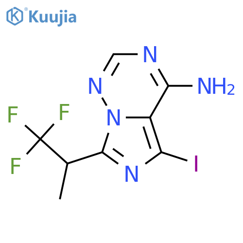 5-Iodo-7-(2,2,2-trifluoro-1-methyl-ethyl)-imidazo[5,1-f][1,2,4]triazin-4-ylamine structure