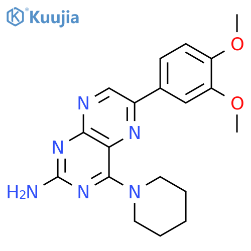2-PTERIDINAMINE, 6-(3,4-DIMETHOXYPHENYL)-4-(1-PIPERIDINYL)- structure
