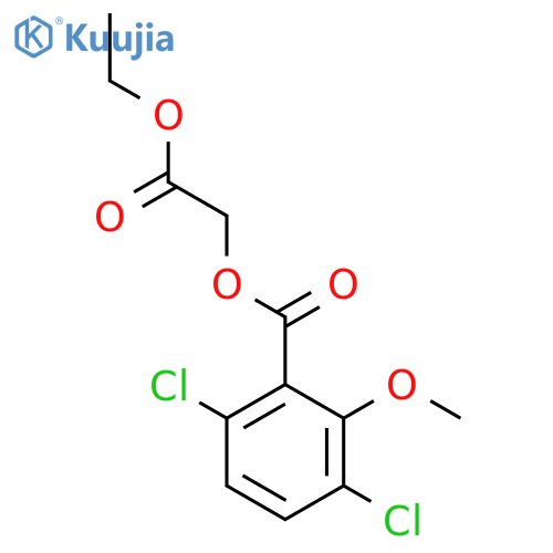 2-ethoxy-2-oxoethyl 3,6-dichloro-2-methoxybenzoate structure