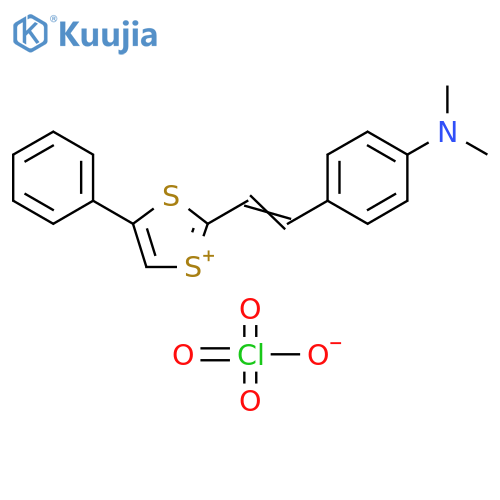 1,3-Dithiol-1-ium, 2-[2-[4-(dimethylamino)phenyl]ethenyl]-4-phenyl-, perchlorate (1:1) structure