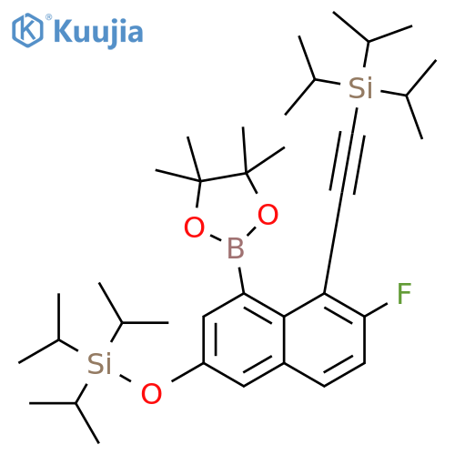 1,3,2-Dioxaborolane, 2-[7-fluoro-8-[2-[tris(1-methylethyl)sily/]ethynyI]-3-[[tris(1-methylethyl)silyI]oxy]-1-naphthalenyI]-4,4,5,5-tetramethyl- structure
