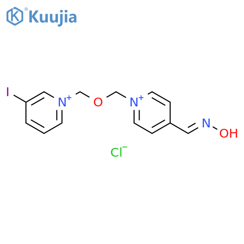 Pyridinium,1-[[[4-[(hydroxyimino)methyl]pyridinio]methoxy]methyl]-3-iodo-, chloride (1:2) structure