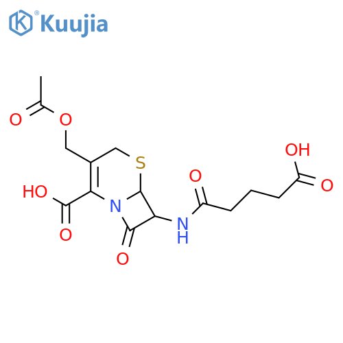 5-Thia-1-azabicyclo[4.2.0]oct-2-ene-2-carboxylicacid, 3-[(acetyloxy)methyl]-7-[(4-carboxy-1-oxobutyl)amino]-8-oxo-, (6R,7R)- structure