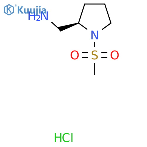 1-(2R)-1-methanesulfonylpyrrolidin-2-ylmethanamine hydrochloride structure