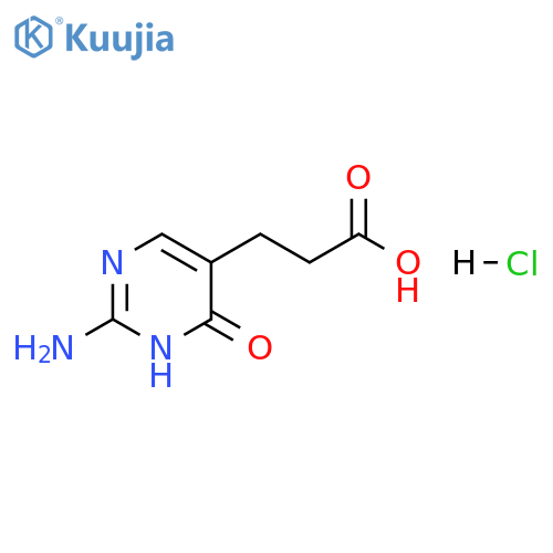 5-Pyrimidinepropanoic acid, 2-amino-3,4-dihydro-4-oxo-, hydrochloride (1:1) structure