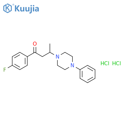1-Butanone,1-(4-fluorophenyl)-3-(4-phenyl-1-piperazinyl)-, hydrochloride (1:2) structure