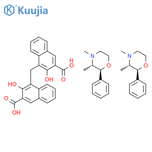 4,4'-methylenebis[3-hydroxy-2-naphthoic] acid, compound with (2S-trans)-3,4-dimethyl-2-phenylmorpholine (1:2) structure
