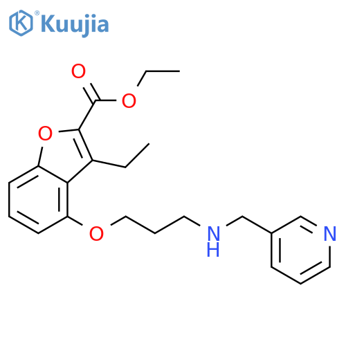 2-Benzofurancarboxylic acid,3-ethyl-4-[3-[(3-pyridinylmethyl)amino]propoxy]-, ethyl ester structure