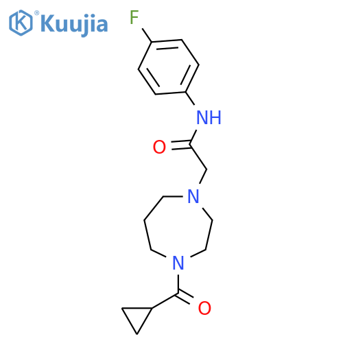 2-(4-cyclopropanecarbonyl-1,4-diazepan-1-yl)-N-(4-fluorophenyl)acetamide structure