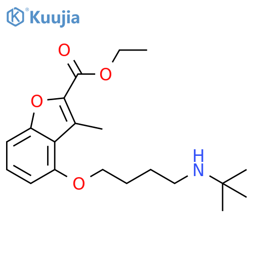 2-Benzofurancarboxylic acid,4-[4-[(1,1-dimethylethyl)amino]butoxy]-3-methyl-, ethyl ester structure