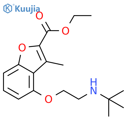 2-Benzofurancarboxylic acid,4-[2-[(1,1-dimethylethyl)amino]ethoxy]-3-methyl-, ethyl ester structure