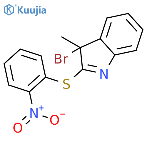 3H-Indole,3-bromo-3-methyl-2-[(2-nitrophenyl)thio]- structure