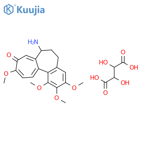 (7S)-7-amino-1,2,3,10-tetramethoxy-6,7-dihydrobenzo[a]heptalen-9(5H)-one 2,3-dihydroxybutanedioate (1:1) structure