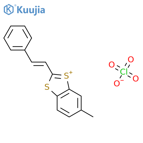 1,3-Benzodithiol-1-ium, 6-methyl-2-(2-phenylethenyl)-, perchlorate structure