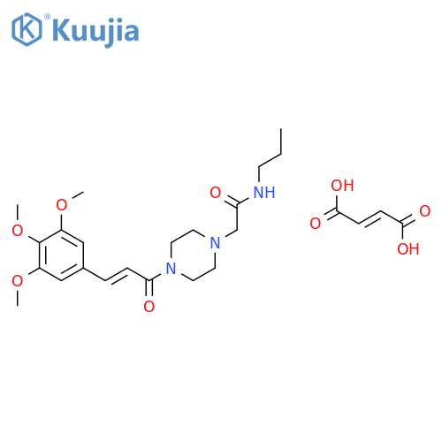 N-propyl-2-{4-[(2E)-3-(3,4,5-trimethoxyphenyl)prop-2-enoyl]piperazin-1-yl}acetamide (2Z)-but-2-enedioate structure