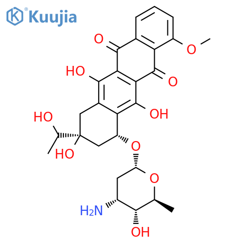 5,12-Naphthacenedione,10-[(3-amino-2,3,6-trideoxy-a-L-lyxo-hexopyranosyl)oxy]-7,8,9,10-tetrahydro-6,8,11-trihydroxy-8-[(1S)-1-hydroxyethyl]-1-methoxy-,(8S,10S)- structure