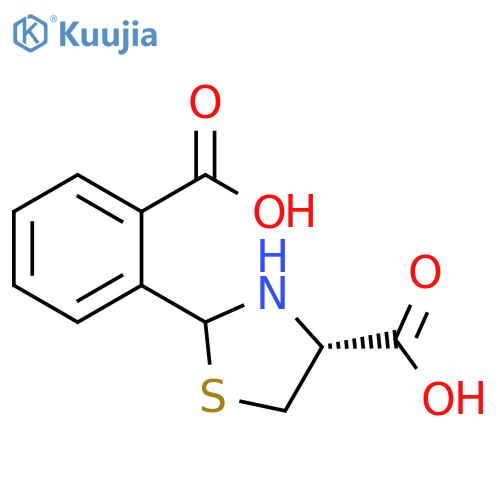 4-Thiazolidinecarboxylic acid, 2-(2-carboxyphenyl)-, (4R)- structure