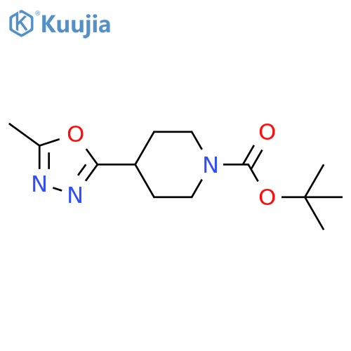 tert-butyl 4-(5-methyl-1,3,4-oxadiazol-2-yl)piperidine-1-carboxylate structure