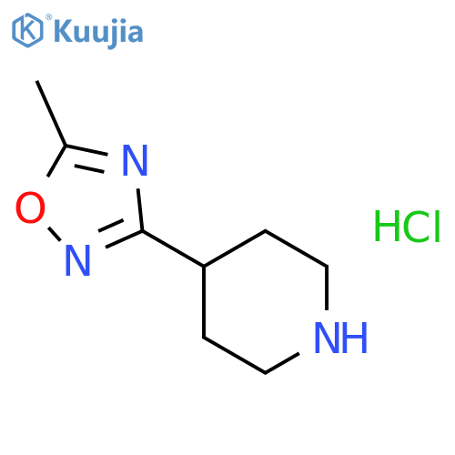 5-methyl-3-(4-piperidyl)-1,2,4-oxadiazole;hydrochloride structure