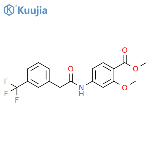 Benzoic acid, 2-methoxy-4-[[2-[3-(trifluoromethyl)phenyl]acetyl]amino]-, methyl ester structure