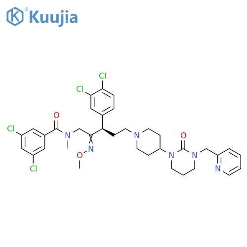 Benzamide,3,5-dichloro-N-[(3R)-3-(3,4-dichlorophenyl)-2-(methoxyimino)-5-[4-[tetrahydro-2-oxo-3-(2-pyridinylmethyl)-1(2H)-pyrimidinyl]-1-piperidinyl]pentyl]-N-methyl- structure