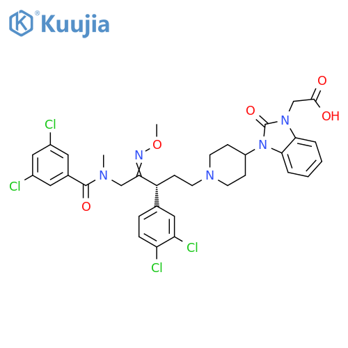 1H-Benzimidazole-1-acetic acid,3-[1-[(3R)-5-[(3,5-dichlorobenzoyl)methylamino]-3-(3,4-dichlorophenyl)-4-(methoxyimino)pentyl]-4-piperidinyl]-2,3-dihydro-2-oxo- structure