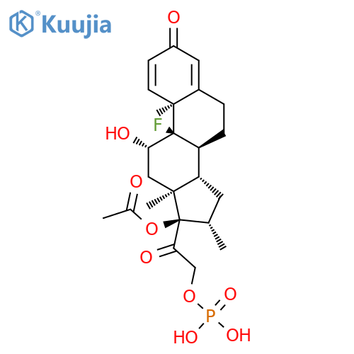 Pregna-1,4-diene-3,20-dione,17-(acetyloxy)-9-fluoro-11-hydroxy-16-methyl-21-(phosphonooxy)-, (11b,16b)- (9CI) structure