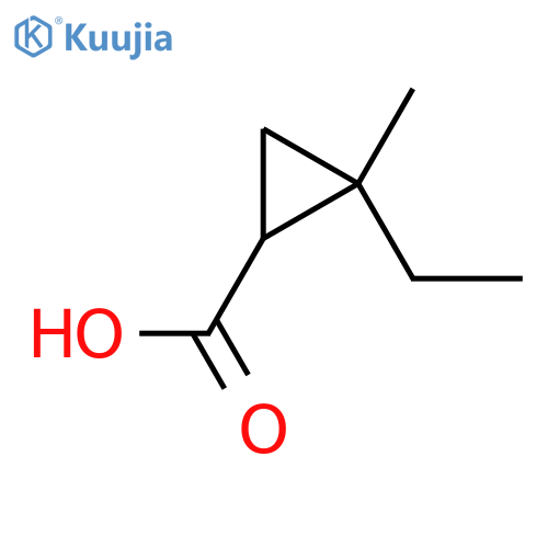 2-Ethyl-2-methylcyclopropane-1-carboxylic acid structure