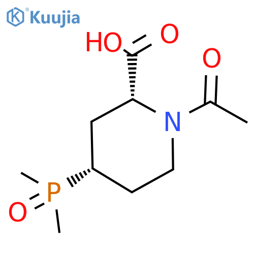 rac-(2R,4S)-1-acetyl-4-(dimethylphosphoryl)piperidine-2-carboxylic acid structure