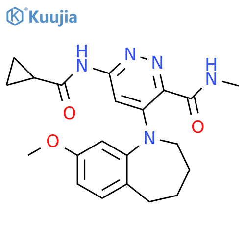 6-(Cyclopropanecarbonyl-amino)-4-(8-methoxy-2,3,4,5-tetrahydro-benzo[b]azepin-1-yl)-pyridazine-3-carboxylic acid methylamide structure