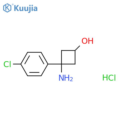 3-Amino-3-(4-chlorophenyl)cyclobutan-1-ol hydrochloride structure