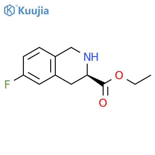 Ethyl (3R)-6-fluoro-1,2,3,4-tetrahydro-3-isoquinolinecarboxylate structure