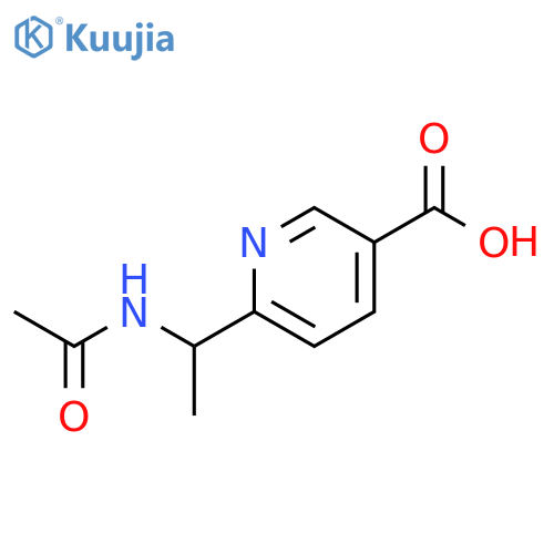 6-[1-(Acetylamino)ethyl]-3-pyridinecarboxylic acid structure