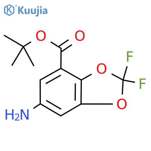 tert-butyl 6-amino-2,2-difluoro-1,3-dioxaindane-4-carboxylate structure