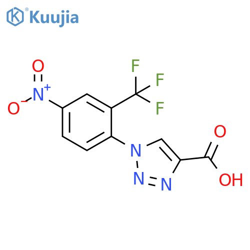 1-[4-Nitro-2-(trifluoromethyl)phenyl]-1H-1,2,3-triazole-4-carboxylic acid structure