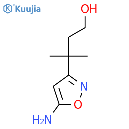 3-(5-Amino-1,2-oxazol-3-yl)-3-methylbutan-1-ol structure