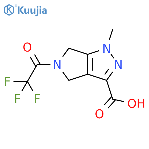 1,4,5,6-Tetrahydro-1-methyl-5-(2,2,2-trifluoroacetyl)pyrrolo[3,4-c]pyrazole-3-carboxylic acid structure