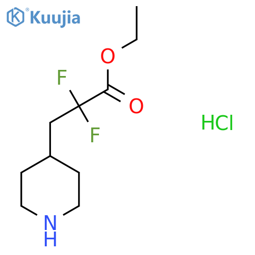 Ethyl 2,2-difluoro-3-(piperidin-4-yl)propanoate hydrochloride structure